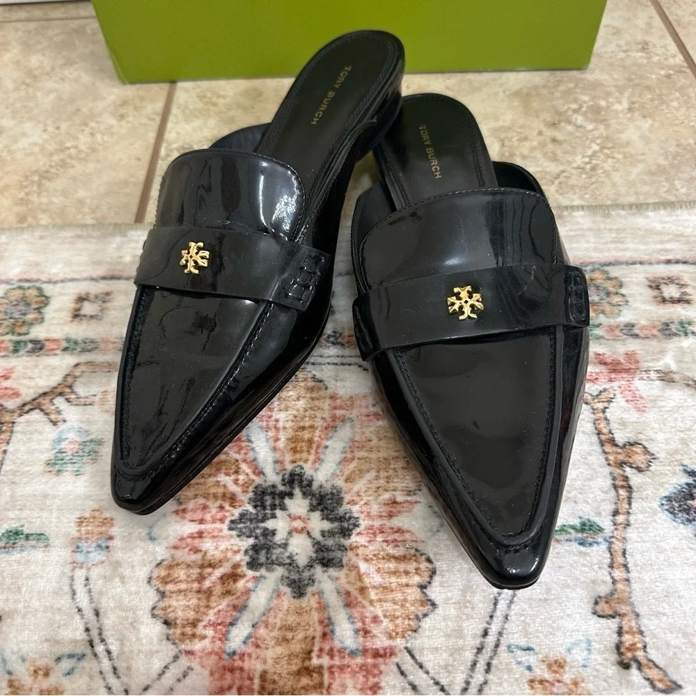 New Tory Burch patent leather Pointed Toe Mule shoes size 7.5